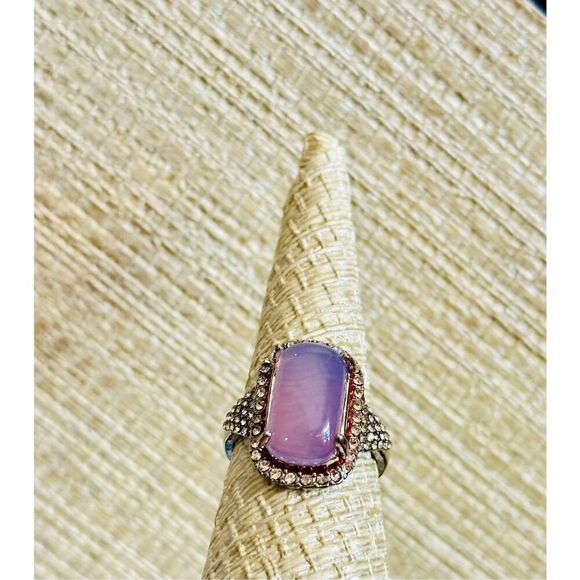 HUGE Crystal Zircon Ring Rose Gold and White Zircon Ring - Picture 8 of 14